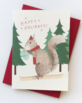 Christmas Squirrel Greeting Greeting Card