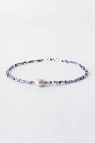 Chroma Gem Bracelet Purple + Pearl