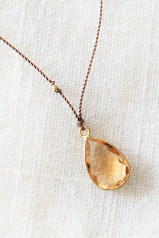 Citrine Teardrop Necklace