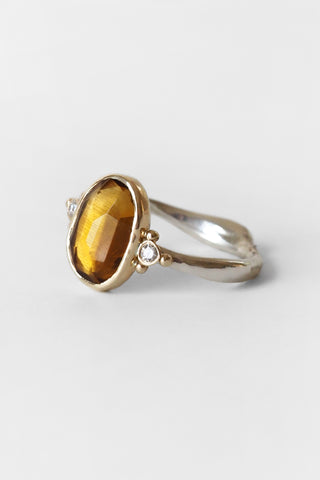 Citrine + Diamond Ring