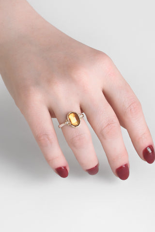 Citrine + Diamond Ring