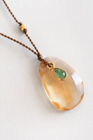 Citrine + Emerald necklace