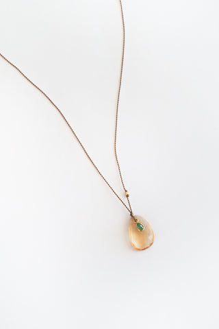 Citrine + Emerald necklace