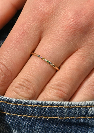 10k Classic Rainbow Gem Stacker Band