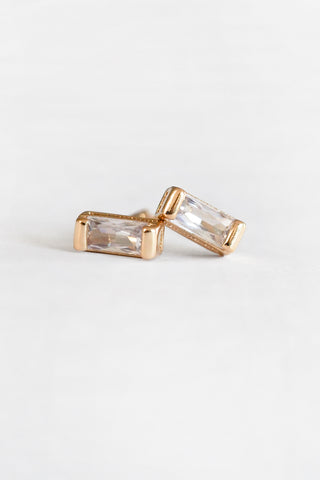Clear Baguette Studs