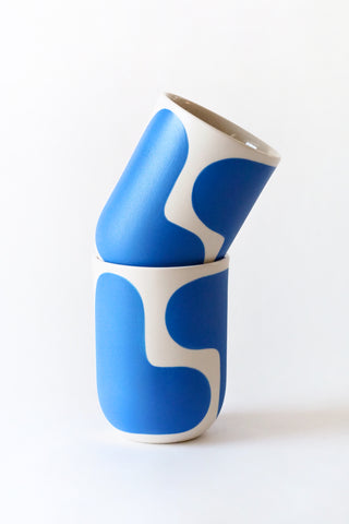 Cobalt Color Block Coffee Cup