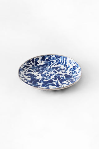 Cobalt Swirl Golden Rabbit Enamel App Plate