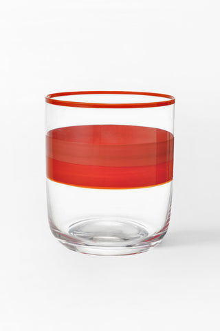 Colored Rim & Stripes Drinking Glass
