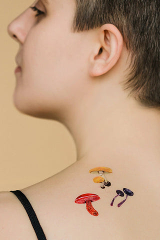 Colorful Mushrooms Sheet Tattoo