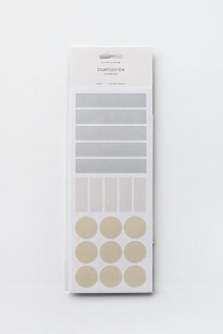Composition Stickers, Earl Grey, Crêpe + Angora