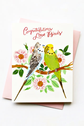 Congratulations Love Birds Greeting Card