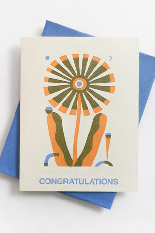 'Congratulations' Letterpress Greeting Card