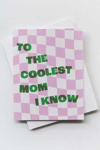 Coolest Mom Checkered Greeting Card