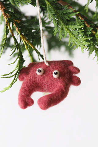 Crab Maritime Felt Ornament