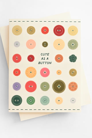 Cute As A Button Baby Greeting Card