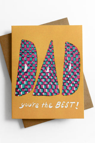 Dad Checks Greeting Card