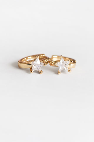 Dainty Celestial Star Huggie Hoops