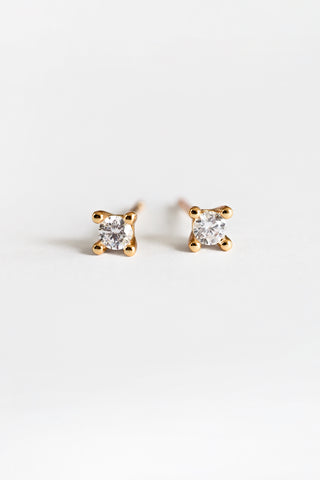 Dainty Gold CZ Stud Earrings