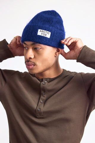 Deep Sea Navy Mohair Beanie
