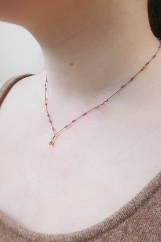 18k Diamond + Ruby Necklace