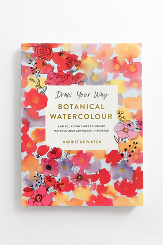 Book cover of 'Draw Your Way Botanical Watercolour' with floral design