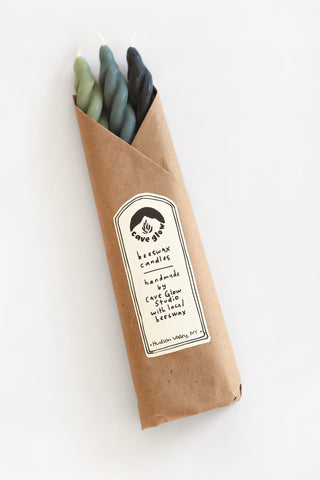 Dusk Beeswax Spiral Tapers
