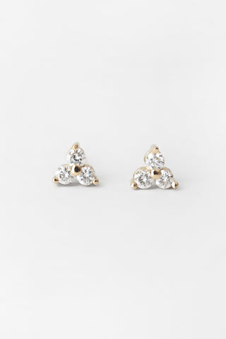 14k Trillium Diamond Studs