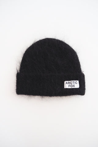 Ebony Black Mohair Beanie