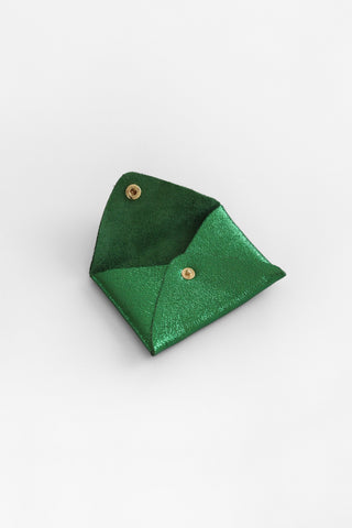 Emerald Green Origami Leather Pouch