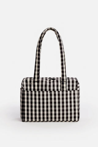 Black + Cream Gingham Everyday Cloud Bag