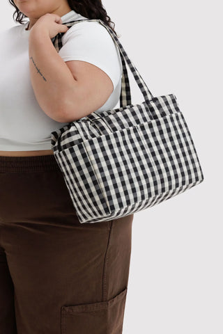 Black + Cream Gingham Everyday Cloud Bag
