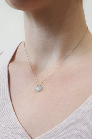 Faceted Opaque Aquamarine Necklace