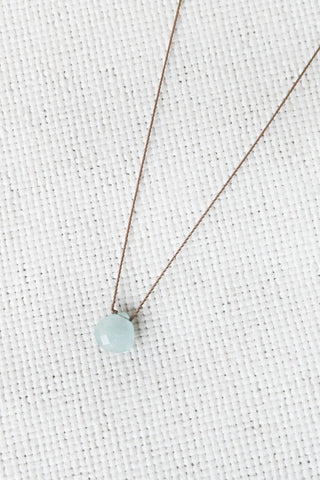 Faceted Opaque Aquamarine Necklace