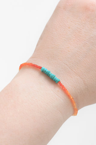 Fire Opal + Turquoise Bracelet