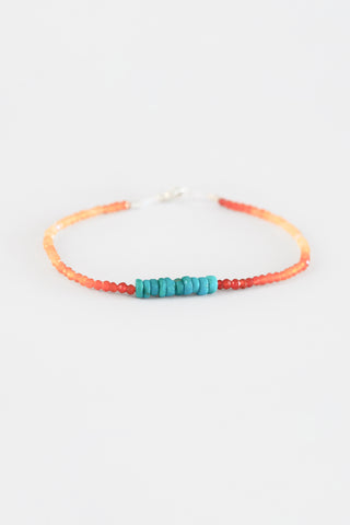 Fire Opal + Turquoise Bracelet