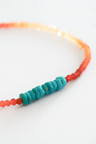 Fire Opal + Turquoise Bracelet