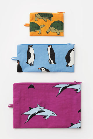 Flat Pouch Set Vacation Animals
