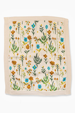 Floral Cotton Knit Baby Blanket