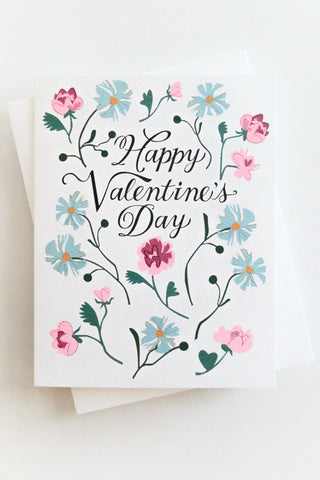 Floral Happy Valentine's Day Greeting Card