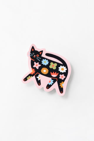 Flower Cat Vinyl Sticker