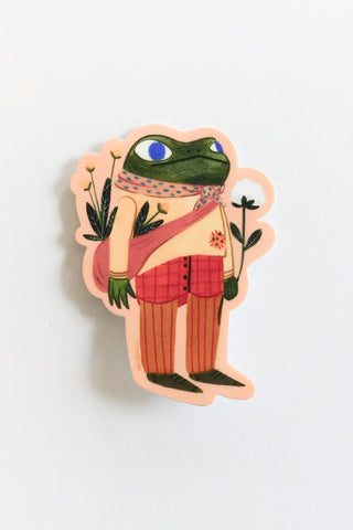 Flower Frog Vinyl Sticker