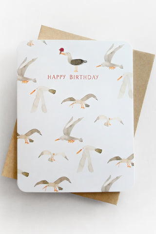 Flying Seagulls Birthday Greeting Card