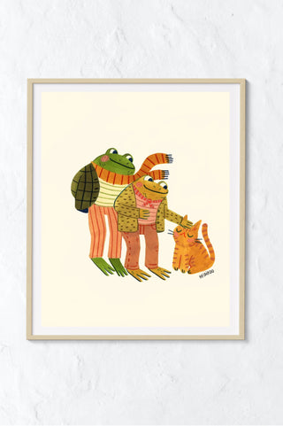 Frog + Toad + Cat Art Print