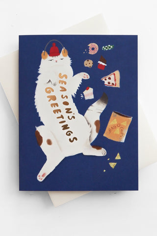Fully Maxed Cat Holiday Greeting Card