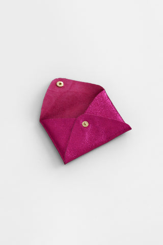 Fuschia Origami Leather Pouch