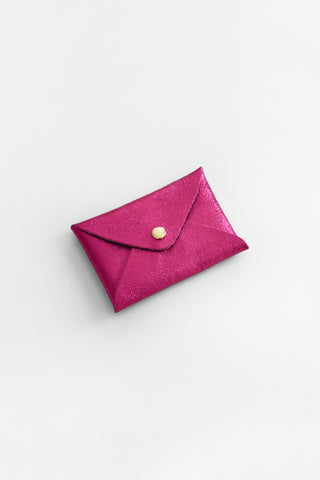 Fuschia Origami Leather Pouch