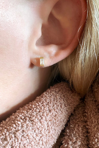 Clear Baguette Studs