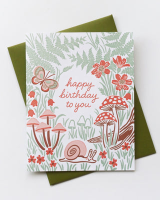 Garden Snail Birthday Greeting Card