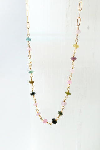 Gemstone Paperclip Necklace