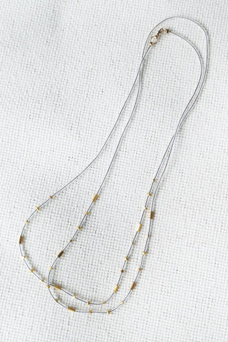 Geo Gold + Seed Bead Necklace